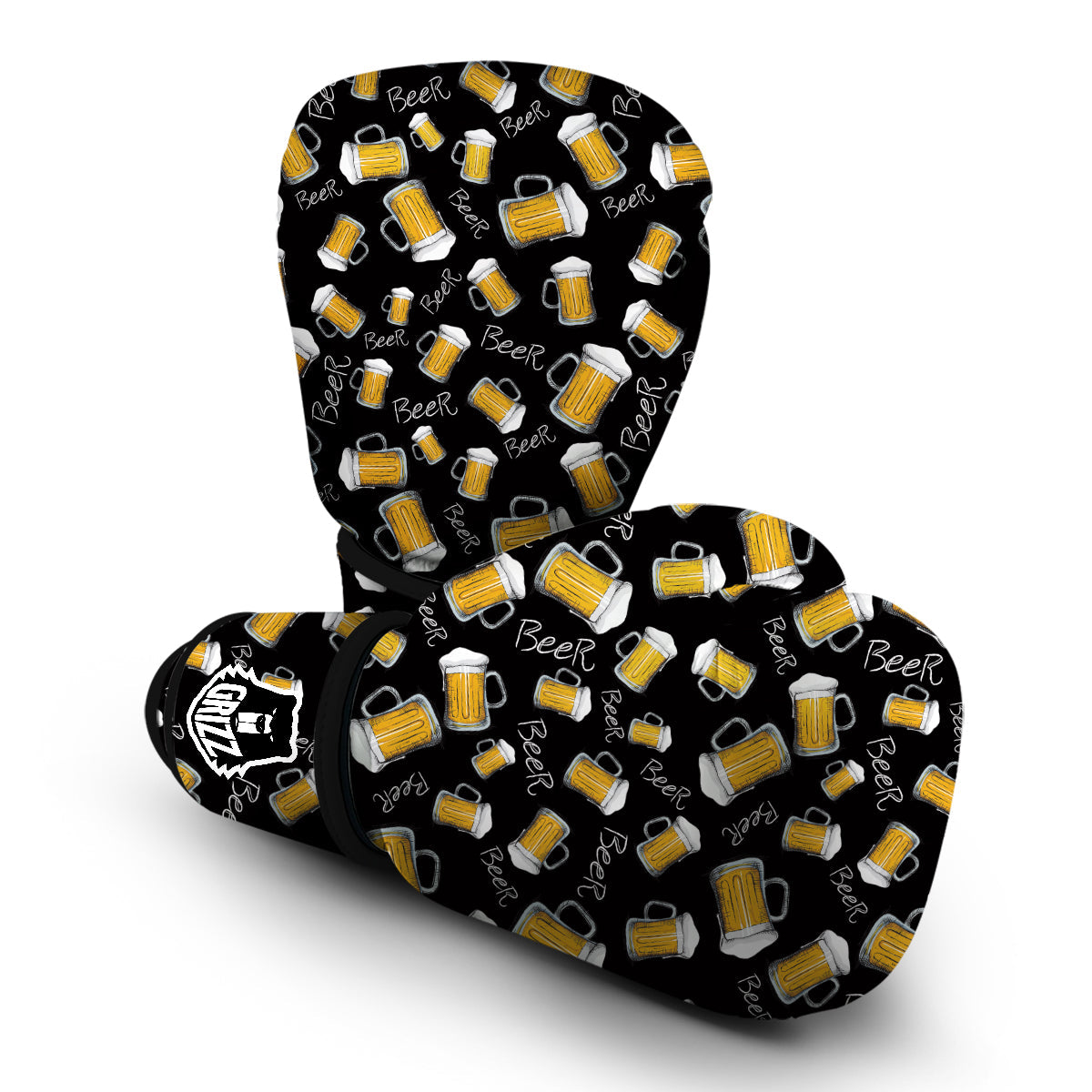 Beer Pattern Print Boxing Gloves-grizzshop