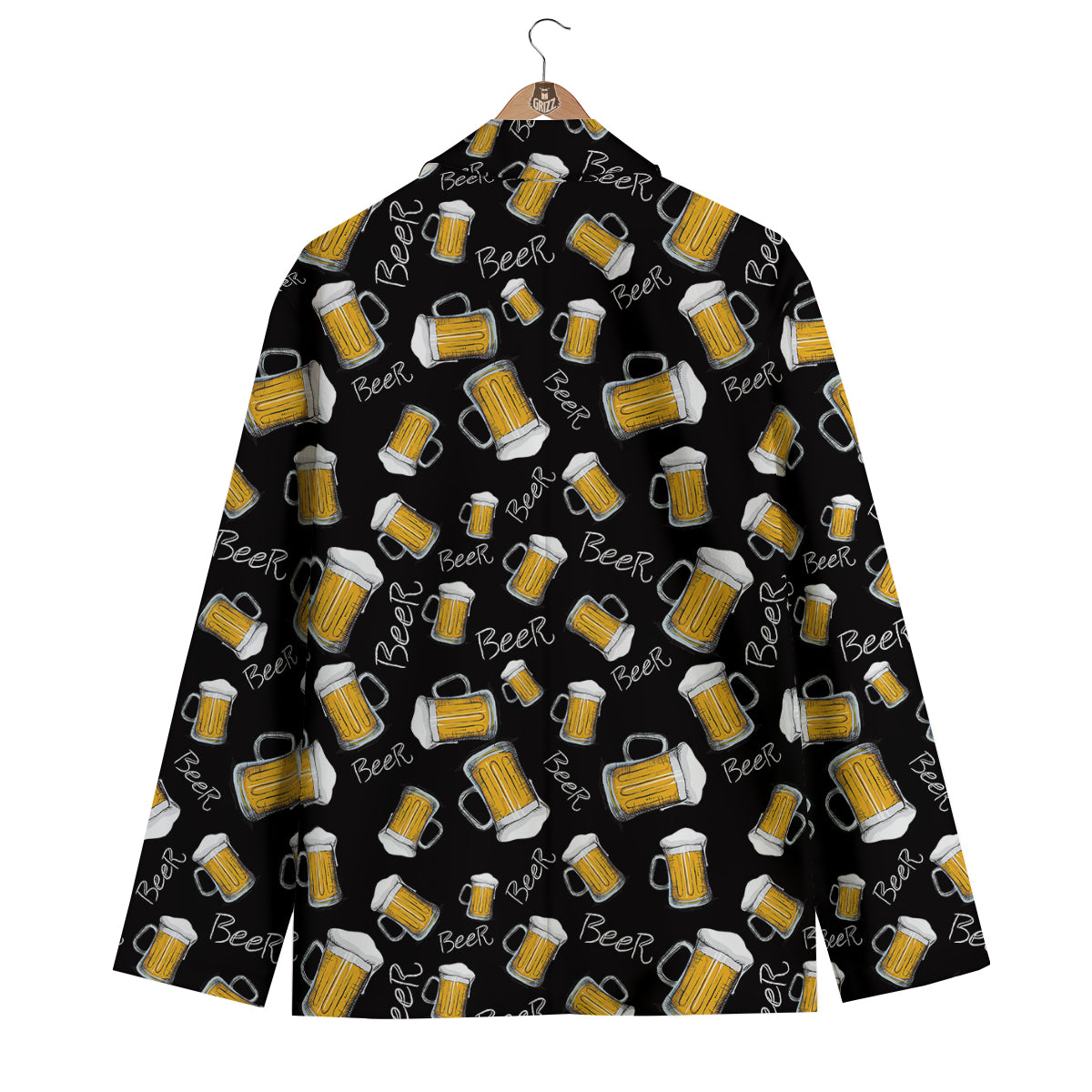 Beer Pattern Print Men's Blazer-grizzshop