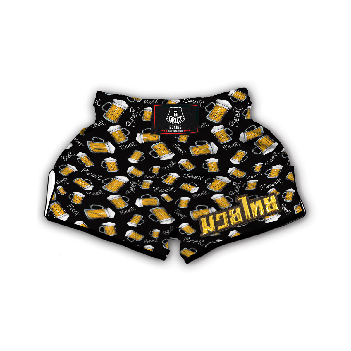 Beer Pattern Print Muay Thai Boxing Shorts-grizzshop