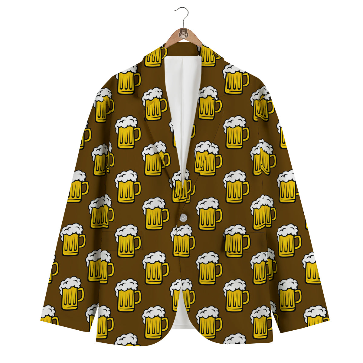 Beer Print Pattern Men's Blazer-grizzshop