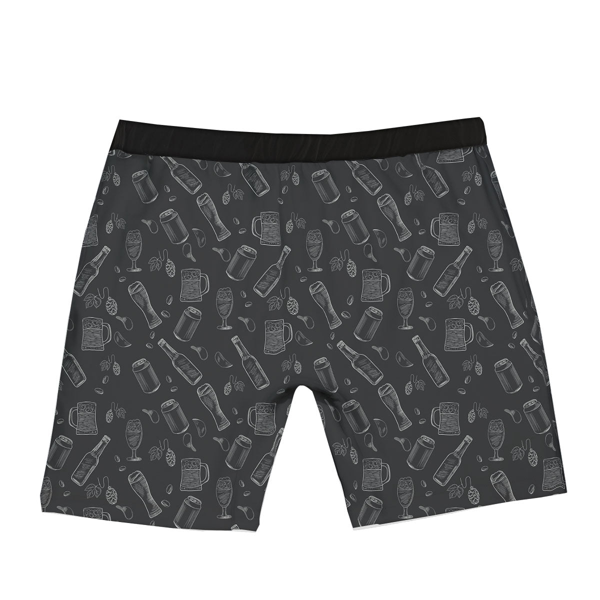 Beer White And Black Print Pattern Boxer Briefs-grizzshop
