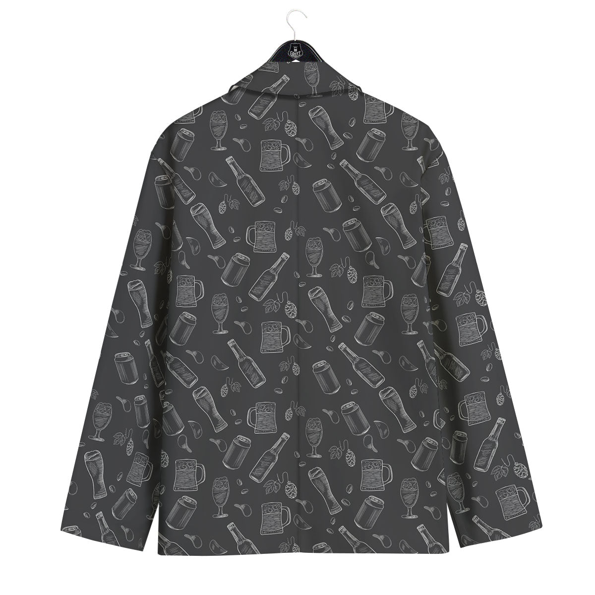 Beer White And Black Print Pattern Men's Sport Coat-grizzshop