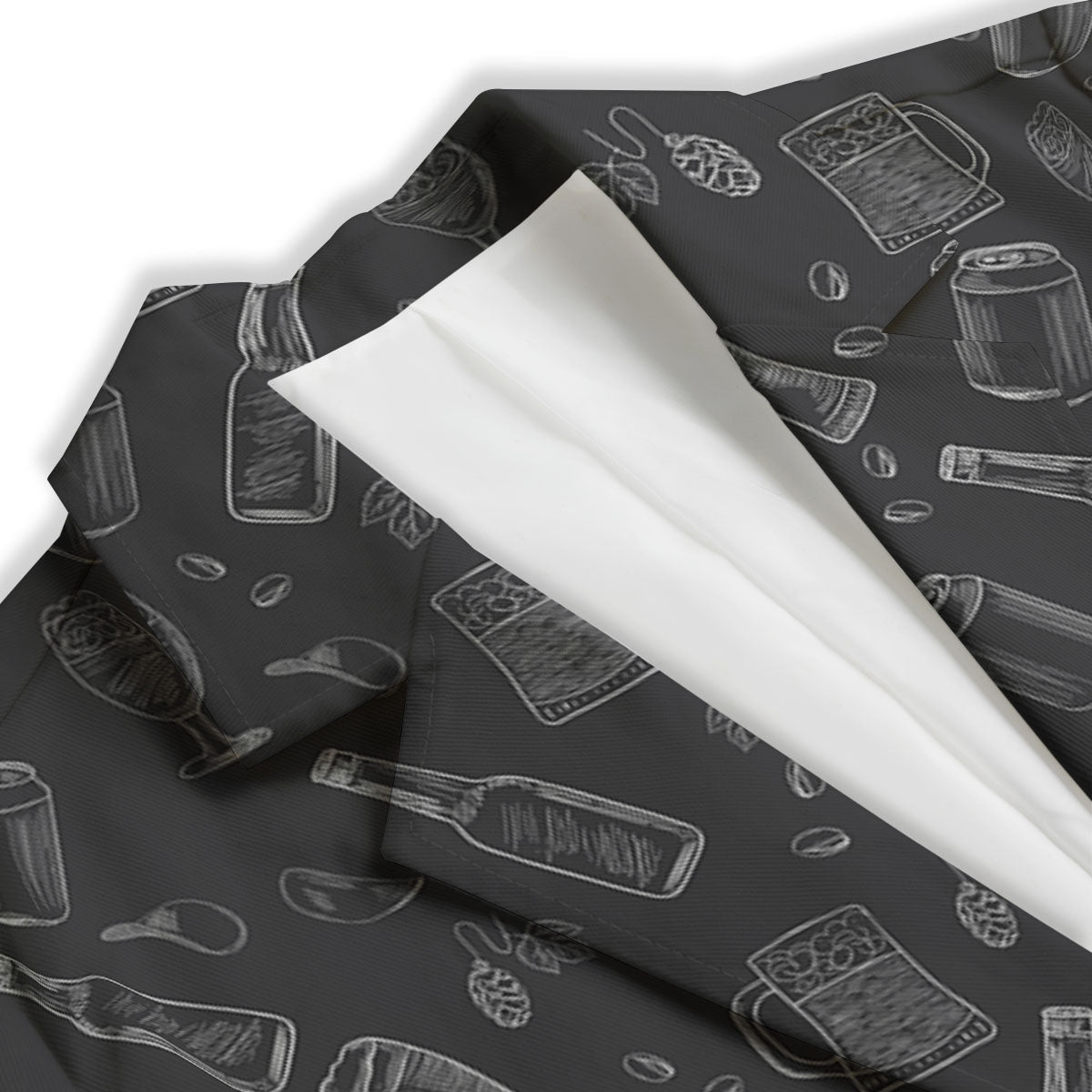 Beer White And Black Print Pattern Women's Blazer-grizzshop