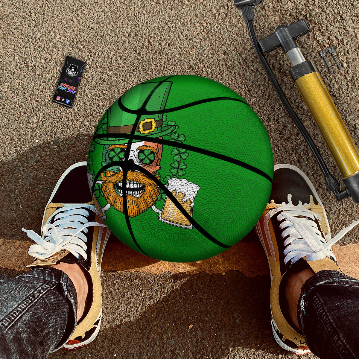 Beer And Clover St. Patrick's Day Print Basketball
