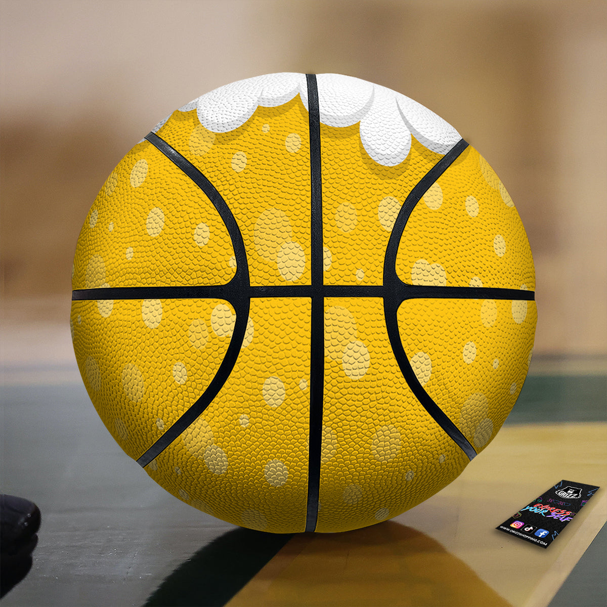 Beer Foam And Bubbles Cartoon Print Basketball