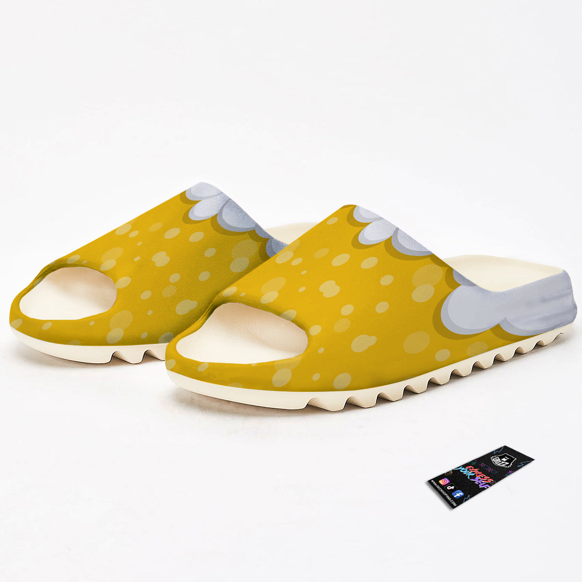 Beer Foam And Bubbles Cartoon Print Sandals-grizzshop