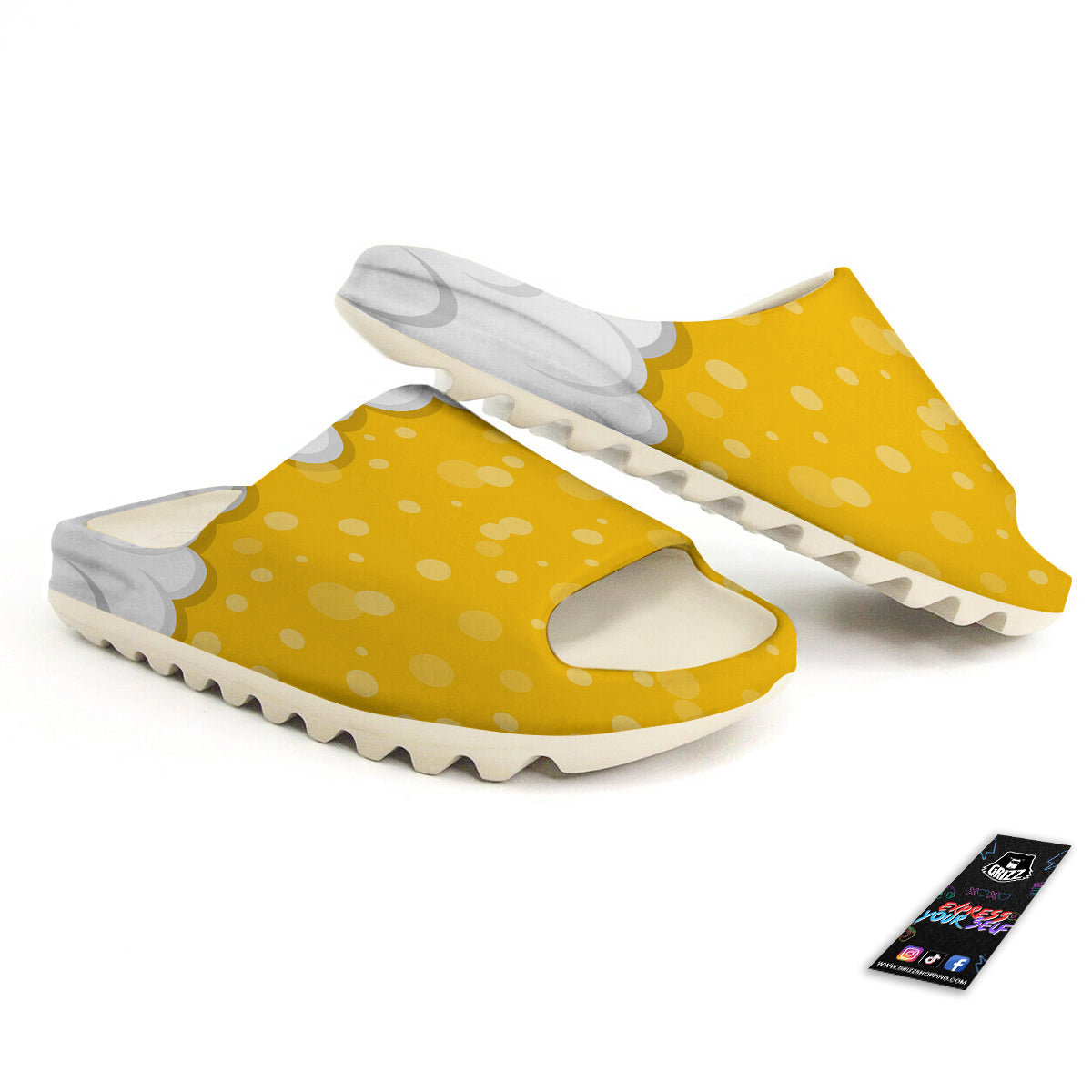 Beer Foam And Bubbles Cartoon Print Sandals-grizzshop