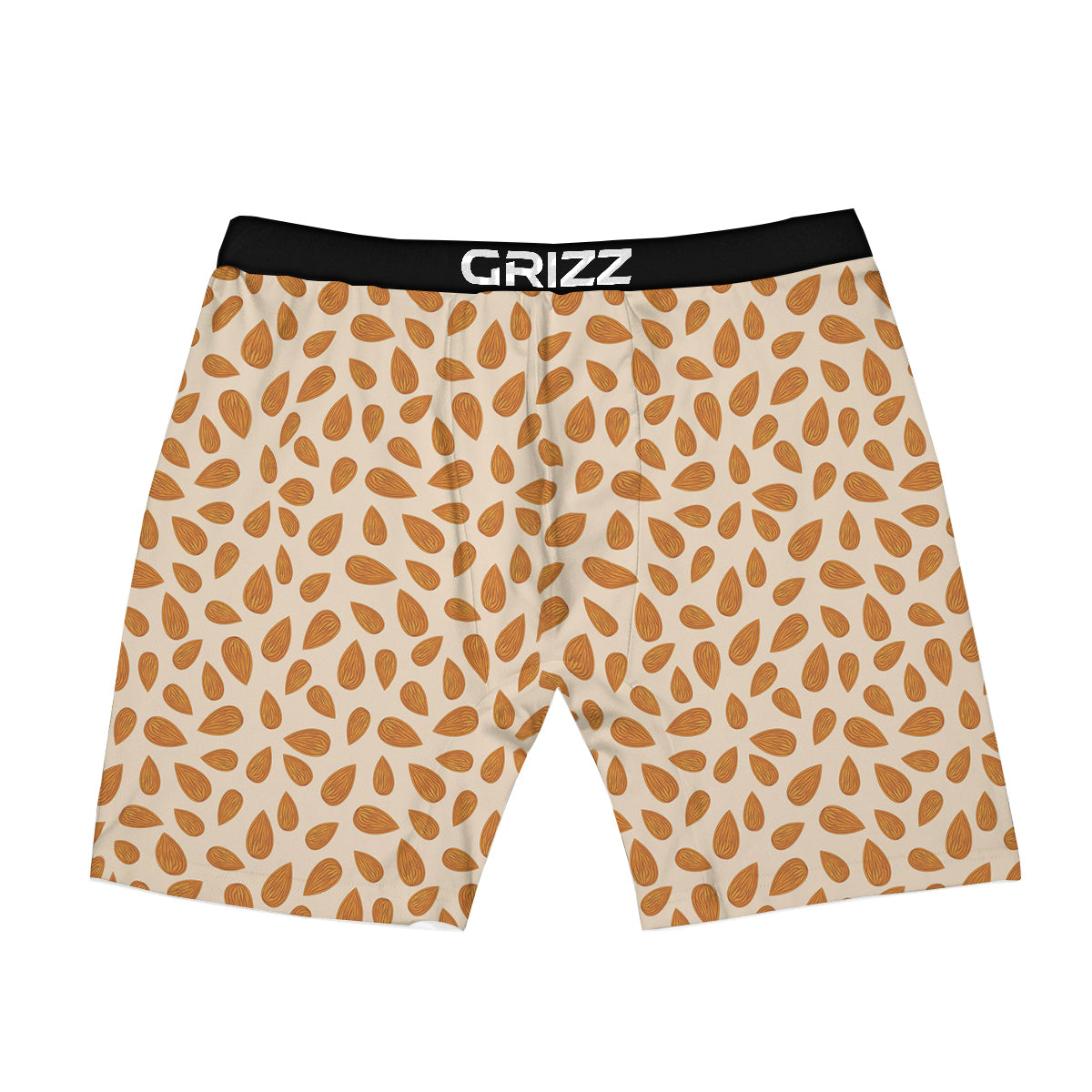 Beige Almond Print Pattern Boxer Briefs-grizzshop