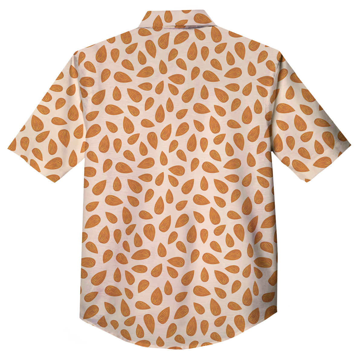 Beige Almond Print Pattern Button Up Shirt-grizzshop