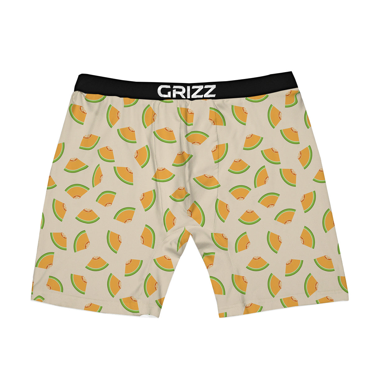 Beige And Melon Print Pattern Boxer Briefs-grizzshop