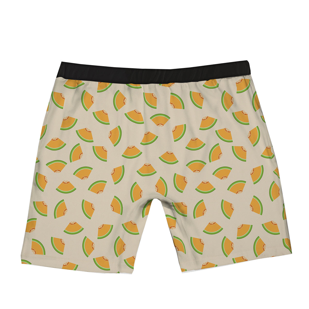 Beige And Melon Print Pattern Boxer Briefs-grizzshop