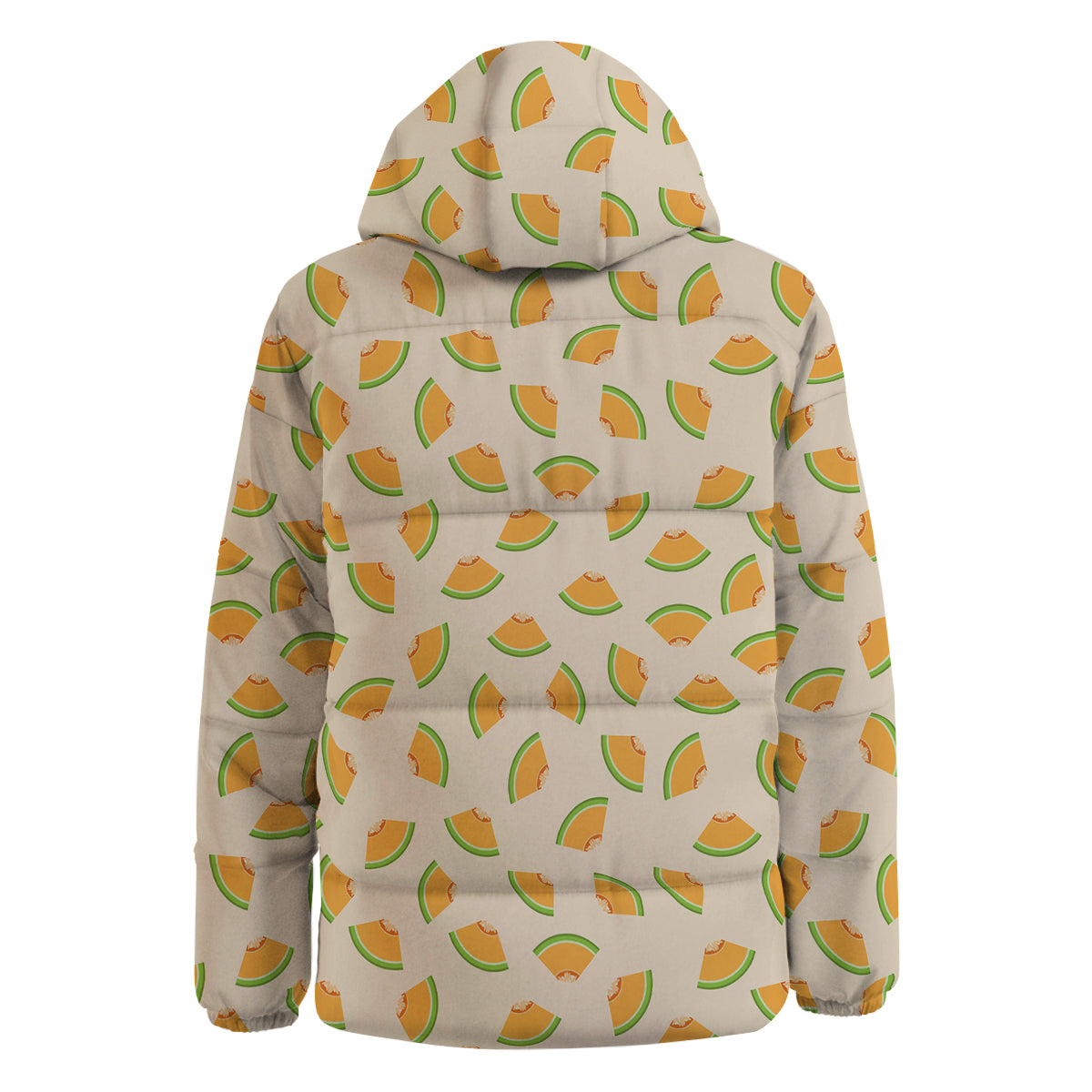 Beige And Melon Print Pattern Down Jacket-grizzshop