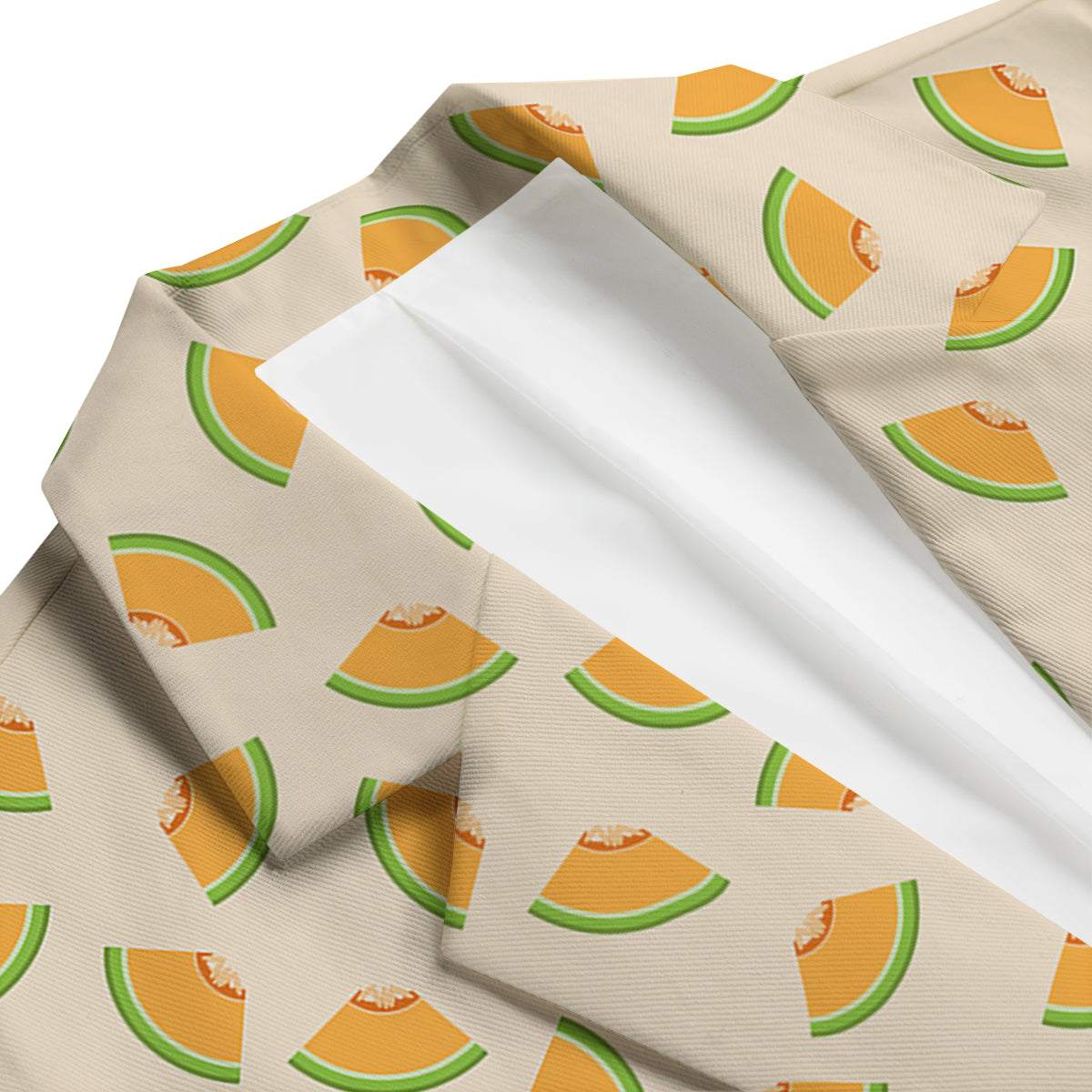 Beige And Melon Print Pattern Men's Blazer-grizzshop