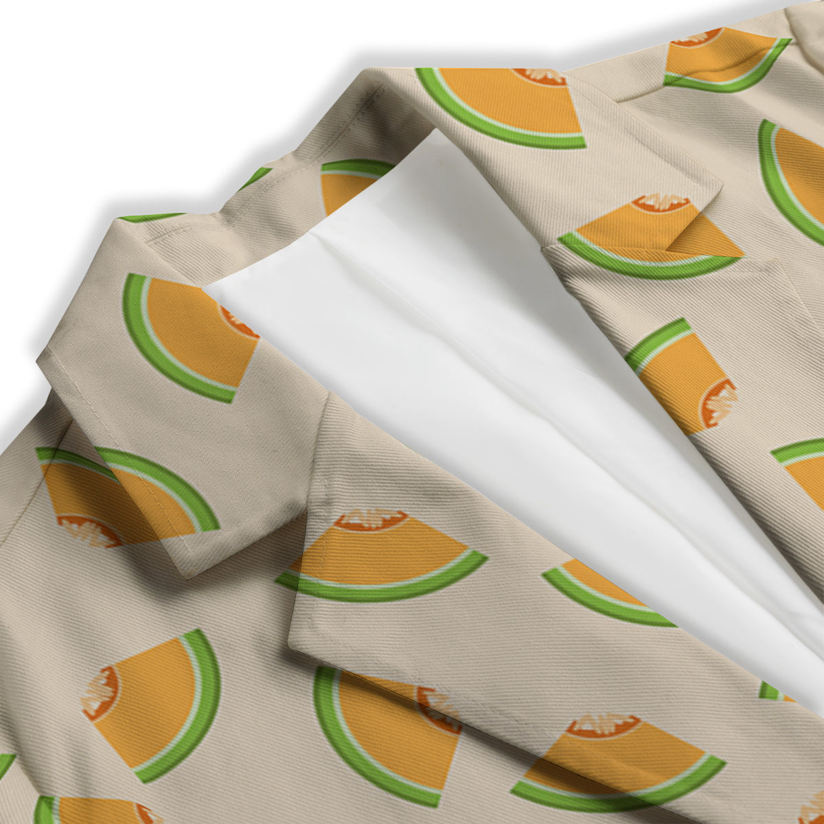 Beige And Melon Print Pattern Women's Blazer-grizzshop