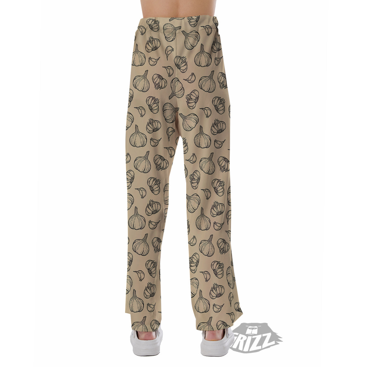 Beige Drawing Garlic Print Pattern Pajama Pants-grizzshop