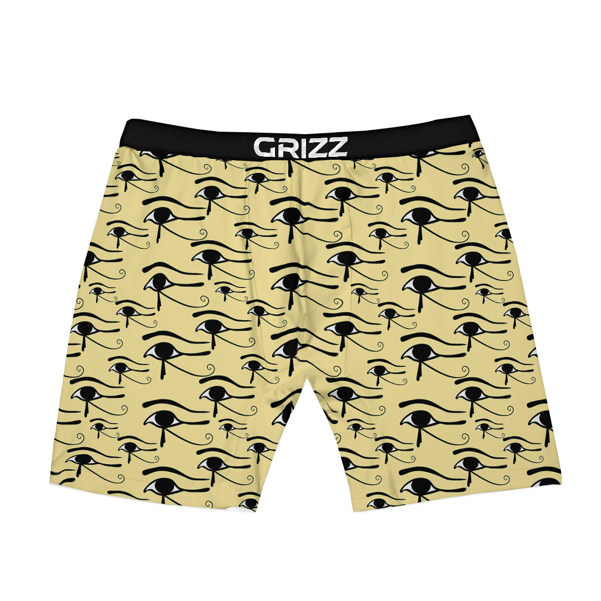 Beige Eye of Horus Print Pattern Boxer Briefs-grizzshop