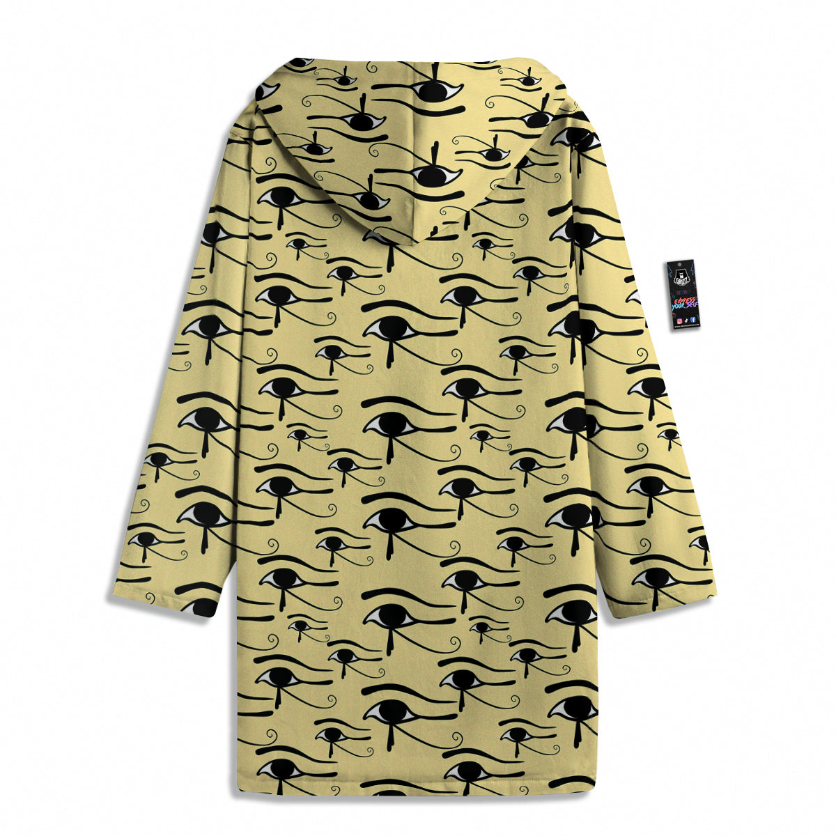 Beige Eye of Horus Print Pattern Men's Windbreaker Jacket-grizzshop