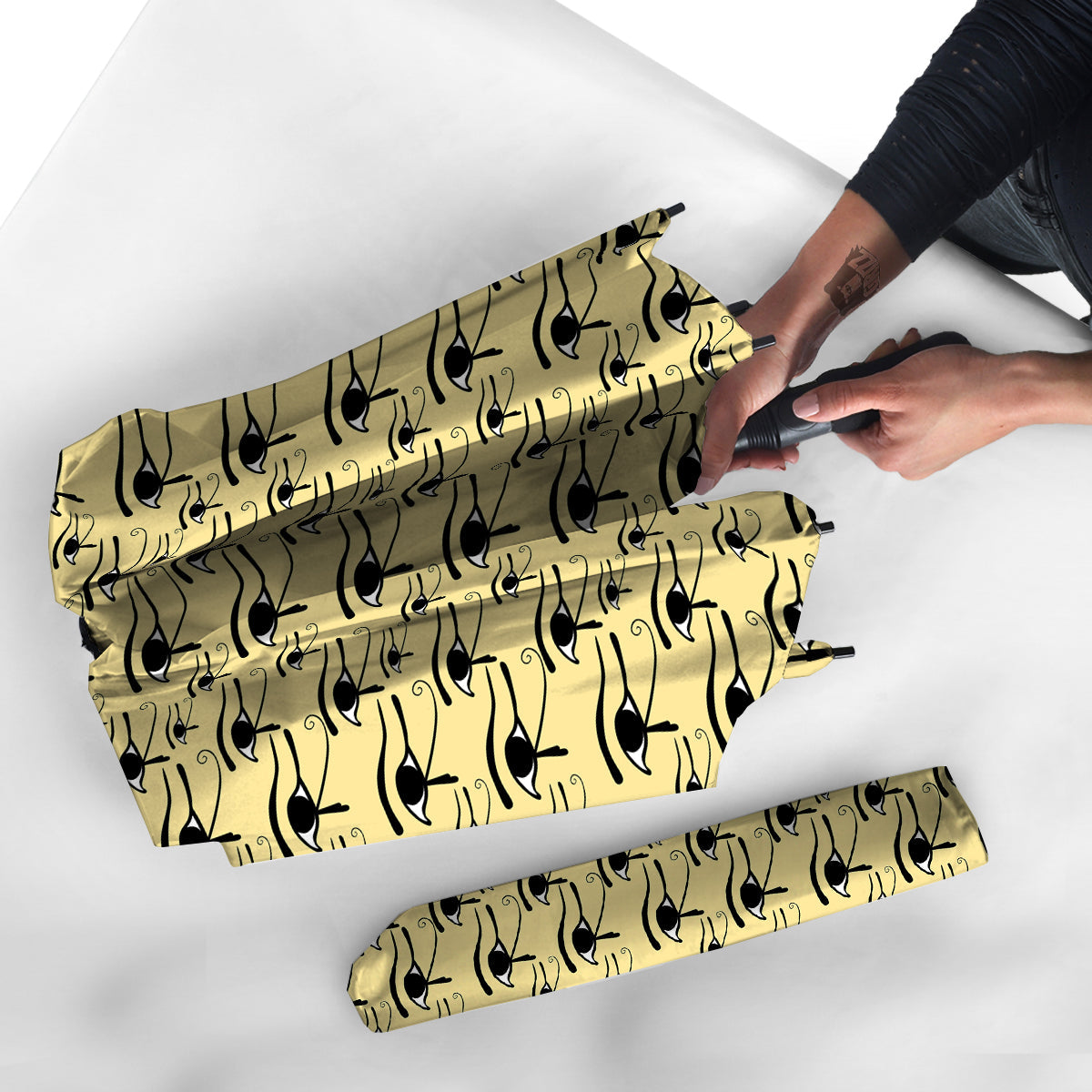 Beige Eye of Horus Print Pattern Umbrella-grizzshop