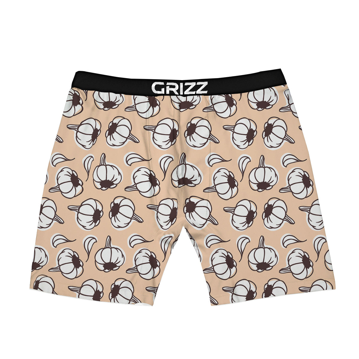 Beige Garlic Print Pattern Boxer Briefs-grizzshop