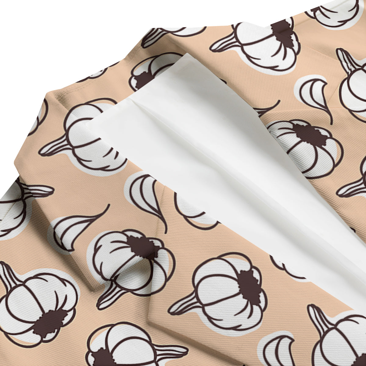 Beige Garlic Print Pattern Men's Blazer-grizzshop