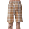 Beige Plaid Tartan Print Men's Shorts-grizzshop