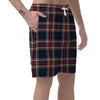 Beige Red And Blue Plaid Tartan Men's Shorts-grizzshop