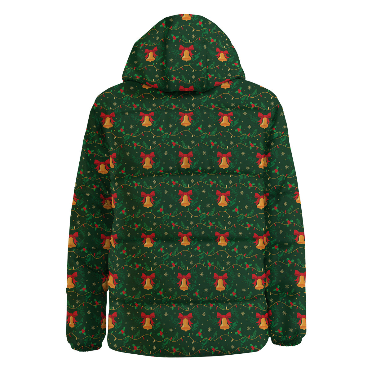 Bell Cute Christmas Print Pattern Down Jacket-grizzshop