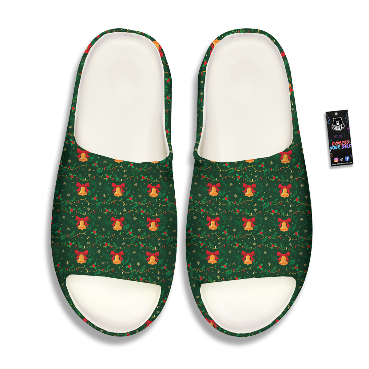 Bell Cute Christmas Print Pattern Sandals-grizzshop