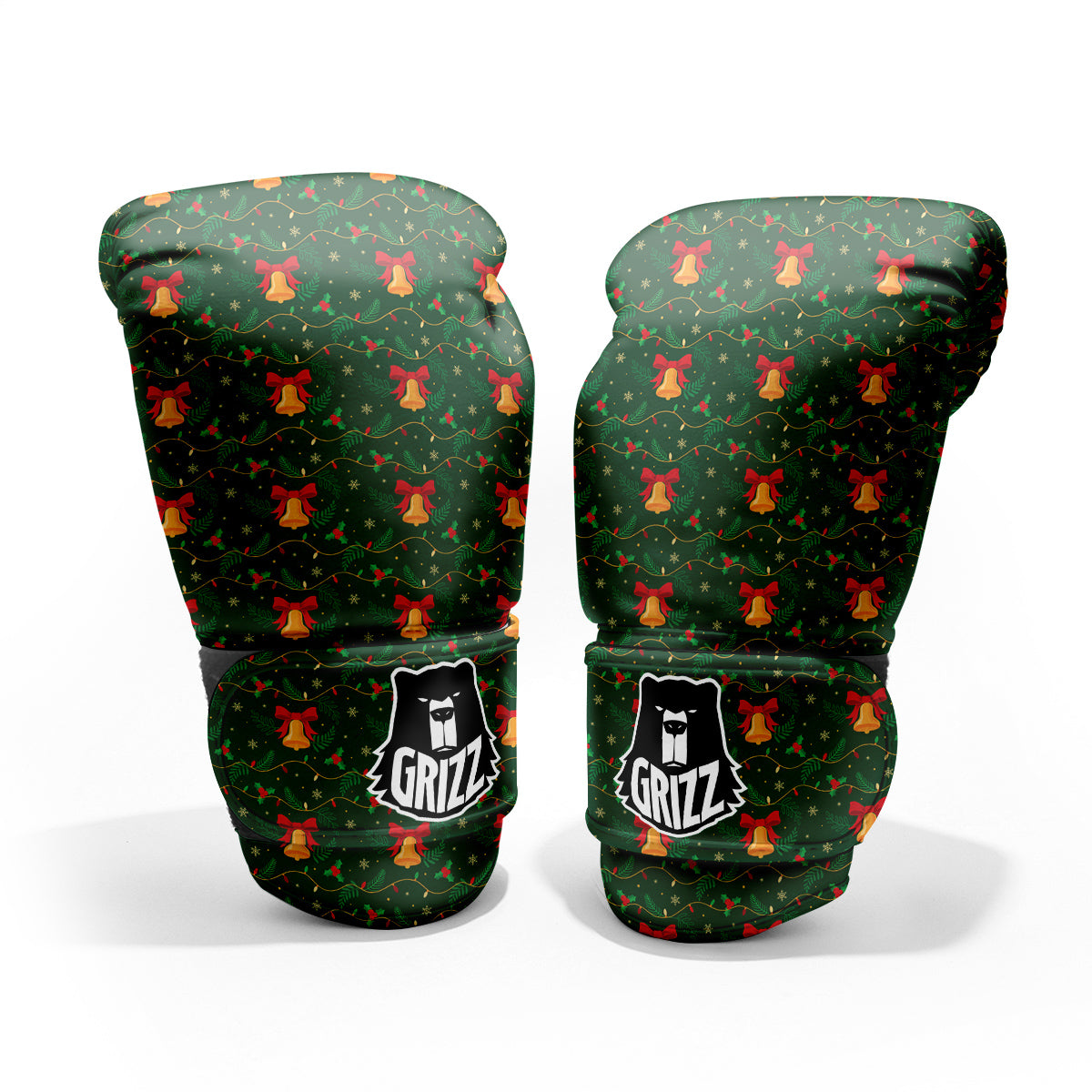 Bell Cute Christmas Print Pattern Pro Boxing Glove