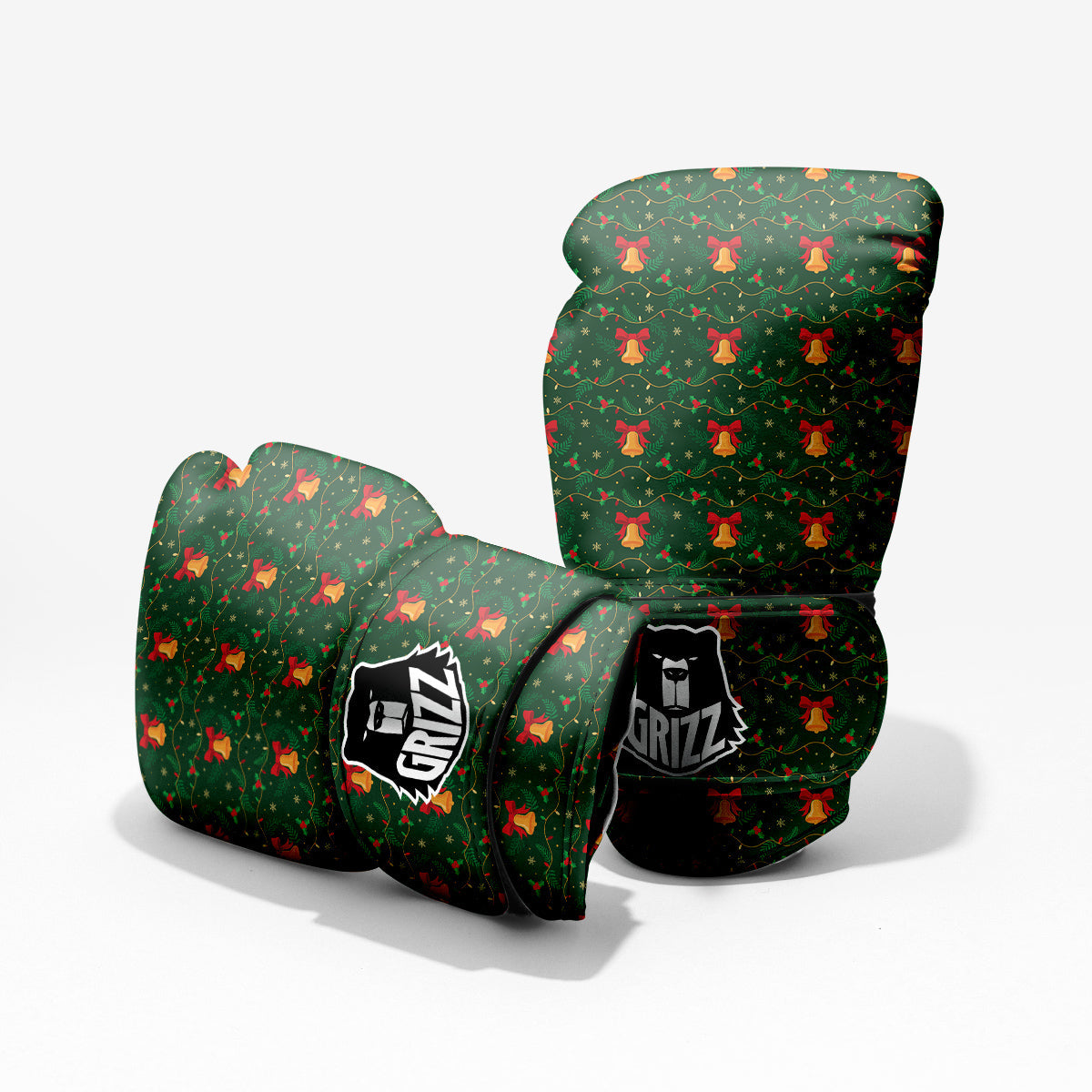 Bell Cute Christmas Print Pattern Pro Boxing Glove