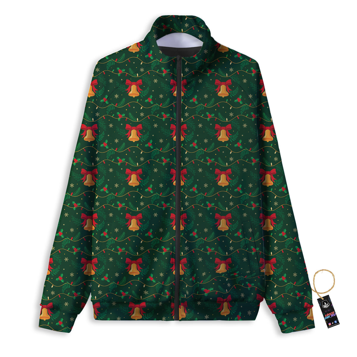 Bell Cute Christmas Print Pattern Track Jacket-grizzshop