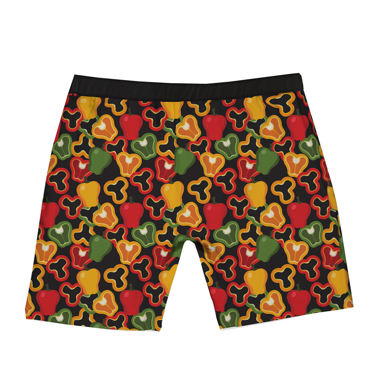 Bell Pepper Black Print Pattern Boxer Briefs-grizzshop