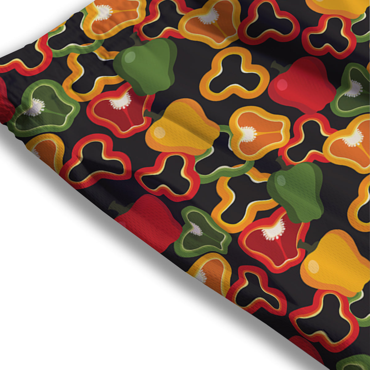 Bell Pepper Black Print Pattern Mesh Shorts-grizzshop