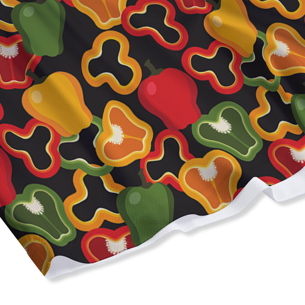 Bell Pepper Black Print Pattern Mesh Shorts-grizzshop