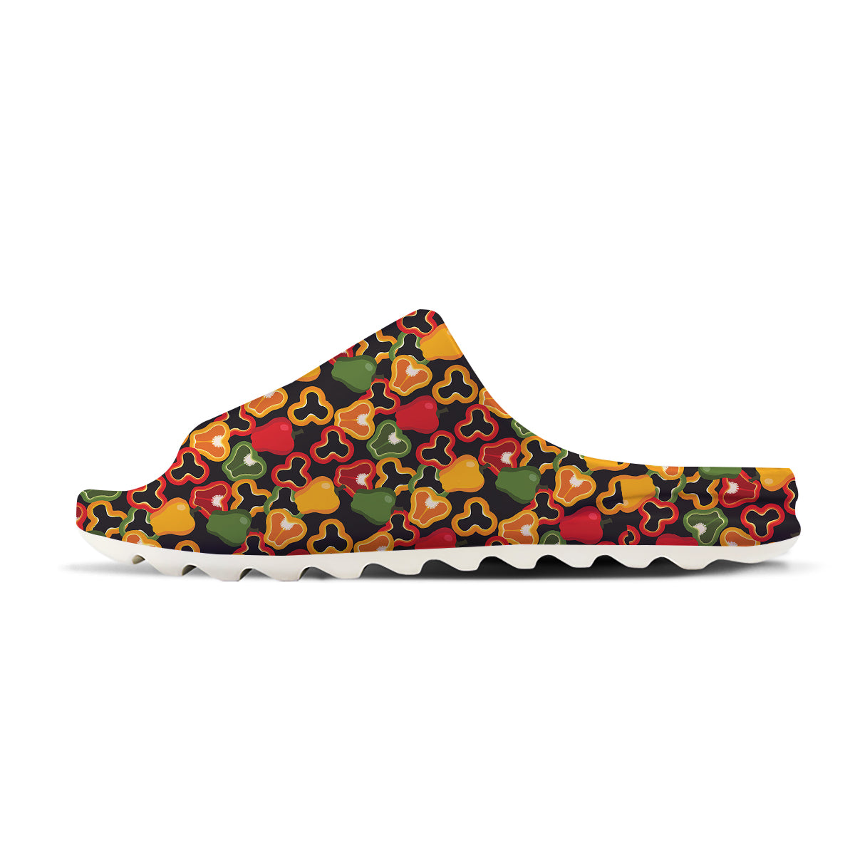 Bell Pepper Black Print Pattern Sandals-grizzshop