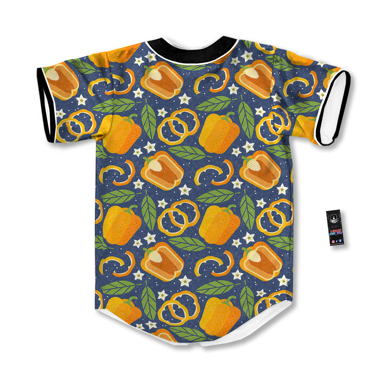 Bell Pepper Leaf Print Pattern Baseball Jersey-grizzshop