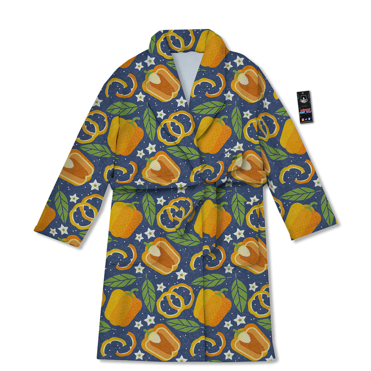 Bell Pepper Leaf Print Pattern Bathrobe-grizzshop