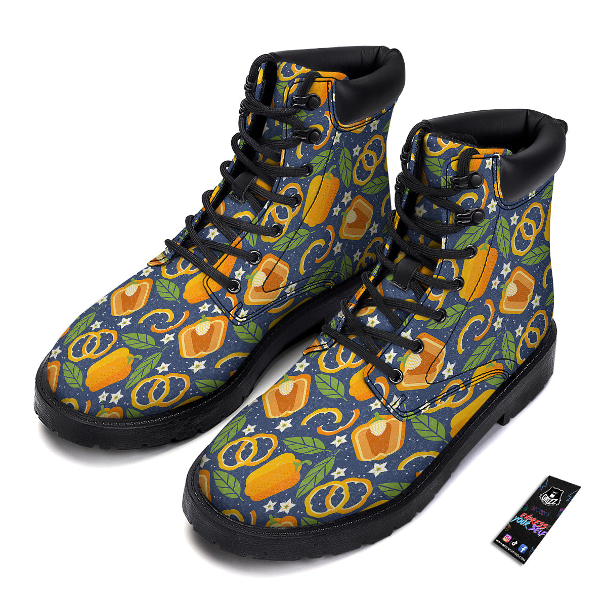 Bell Pepper Leaf Print Pattern Boots-grizzshop