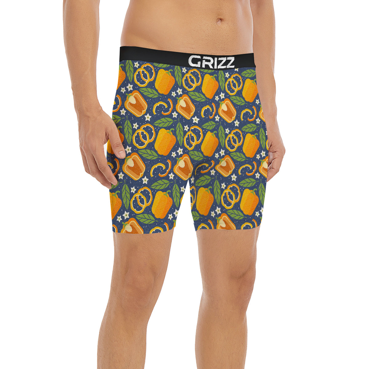 Bell Pepper Leaf Print Pattern Boxer Briefs-grizzshop