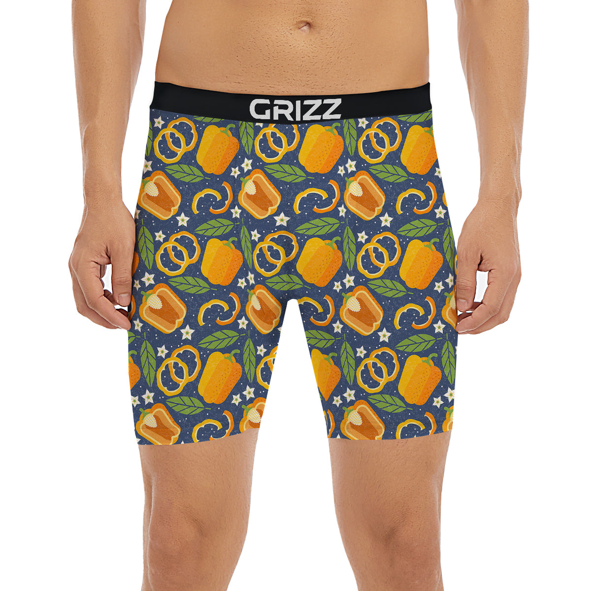 Bell Pepper Leaf Print Pattern Boxer Briefs-grizzshop