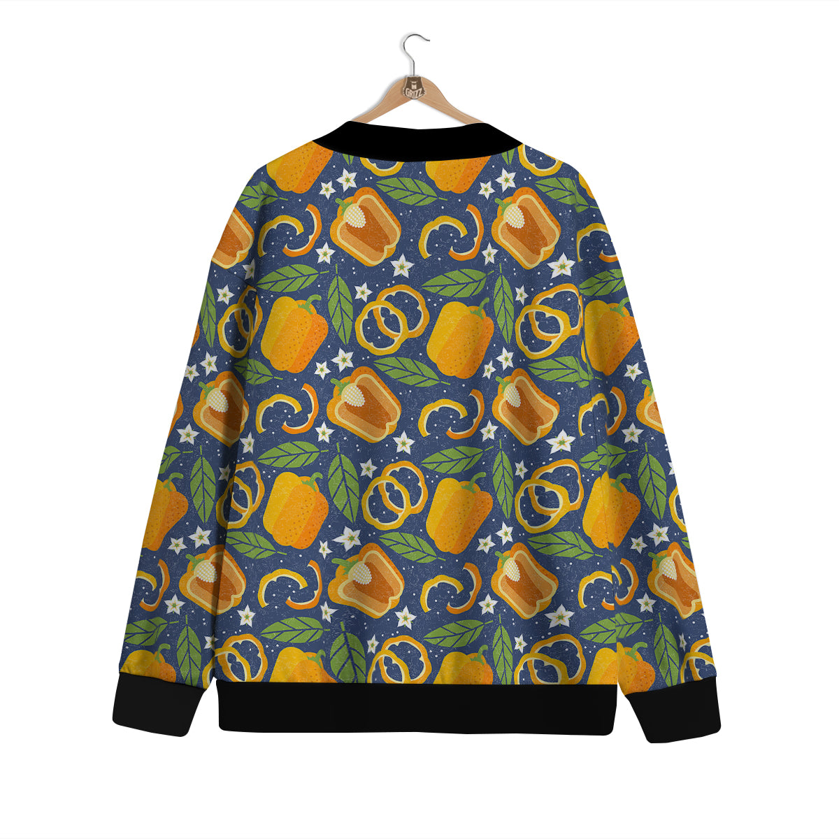 Bell Pepper Leaf Print Pattern Cardigan-grizzshop