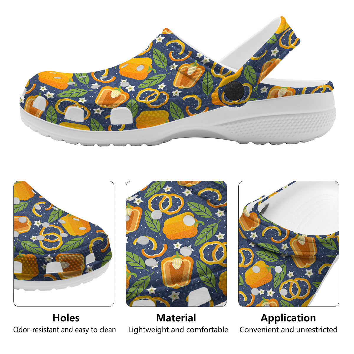 Bell Pepper Leaf Print Pattern Clog-grizzshop