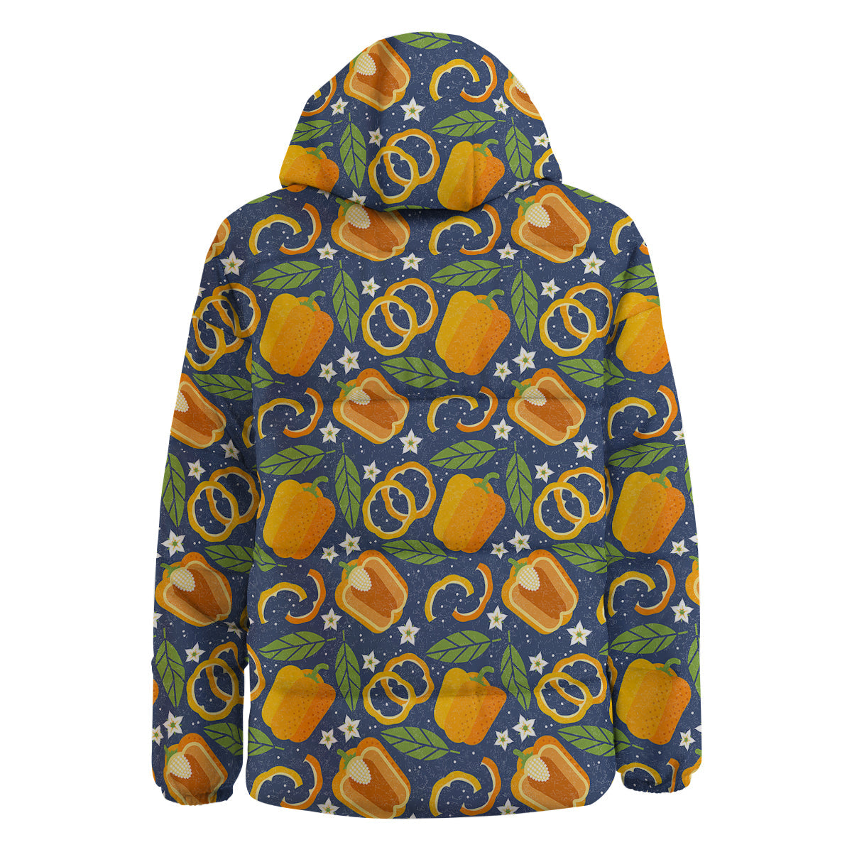Bell Pepper Leaf Print Pattern Down Jacket-grizzshop