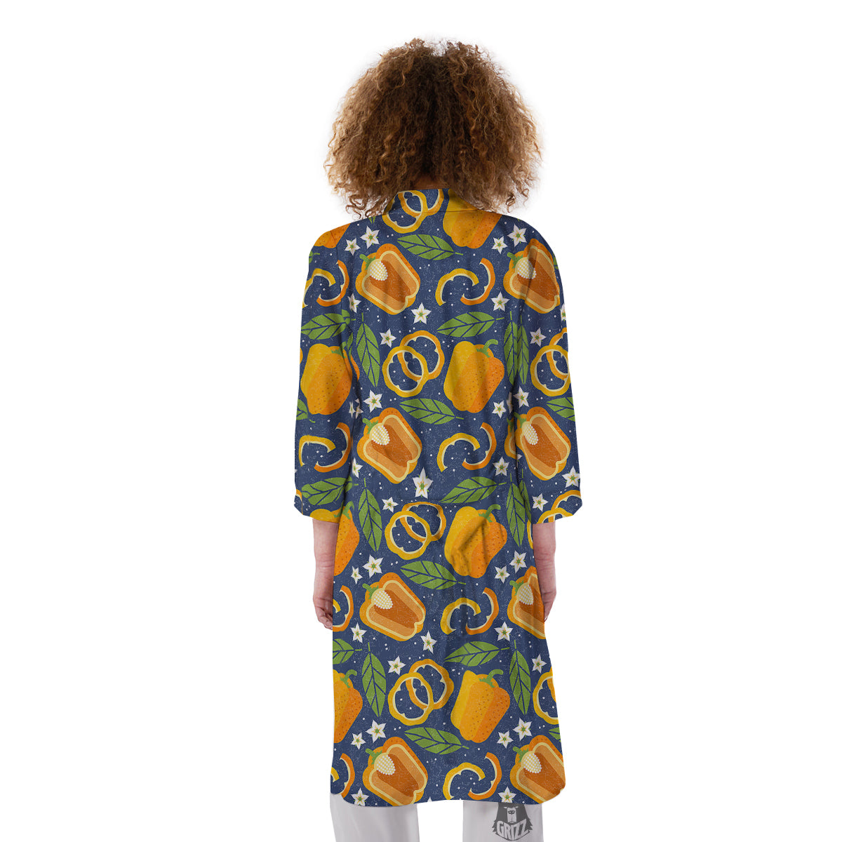 Bell Pepper Leaf Print Pattern Kimono-grizzshop