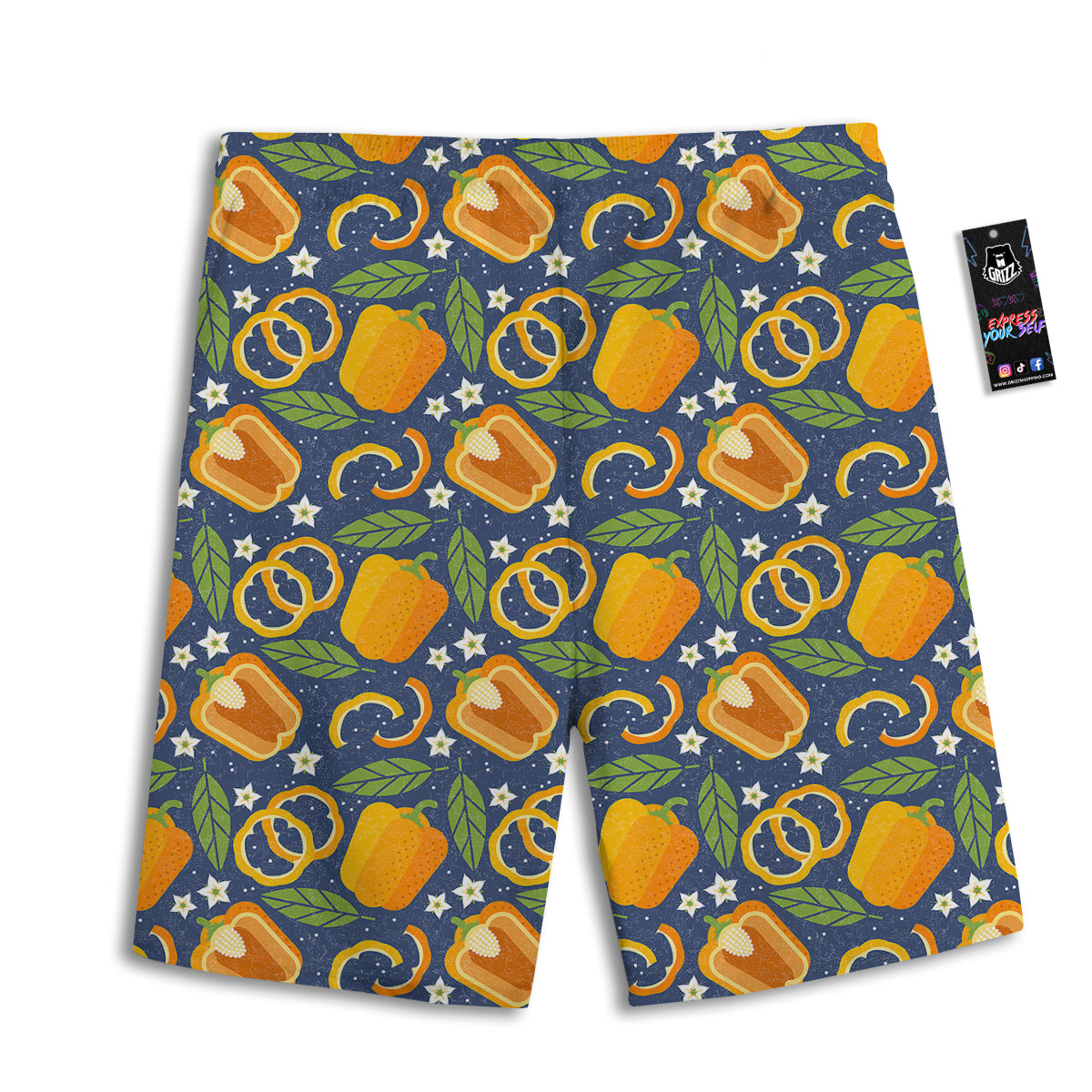 Bell Pepper Leaf Print Pattern Men's Athletic Shorts