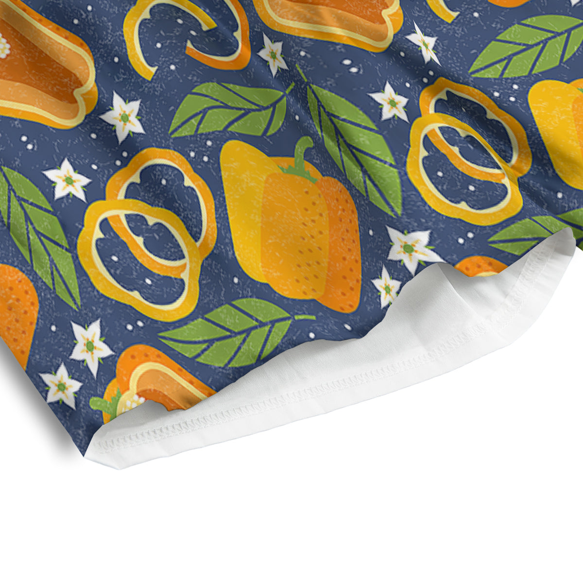 Bell Pepper Leaf Print Pattern Men's Athletic Shorts