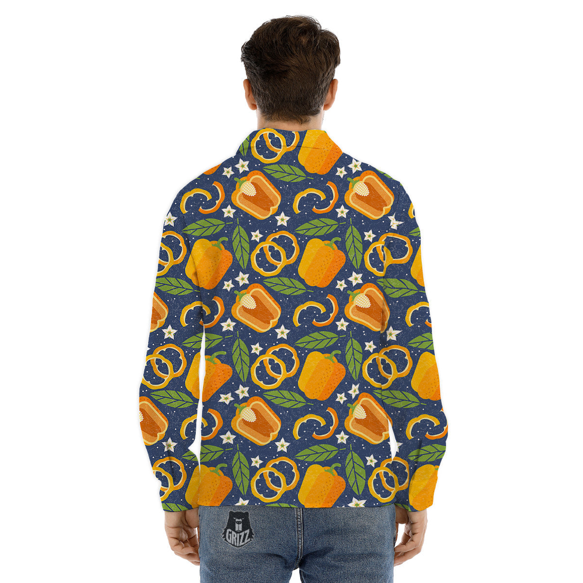 Bell Pepper Leaf Print Pattern Men's Dress Shirts-grizzshop