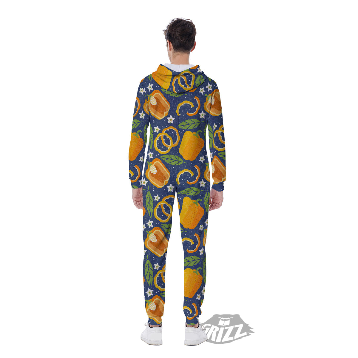 Bell Pepper Leaf Print Pattern Men's Jumpsuit-grizzshop