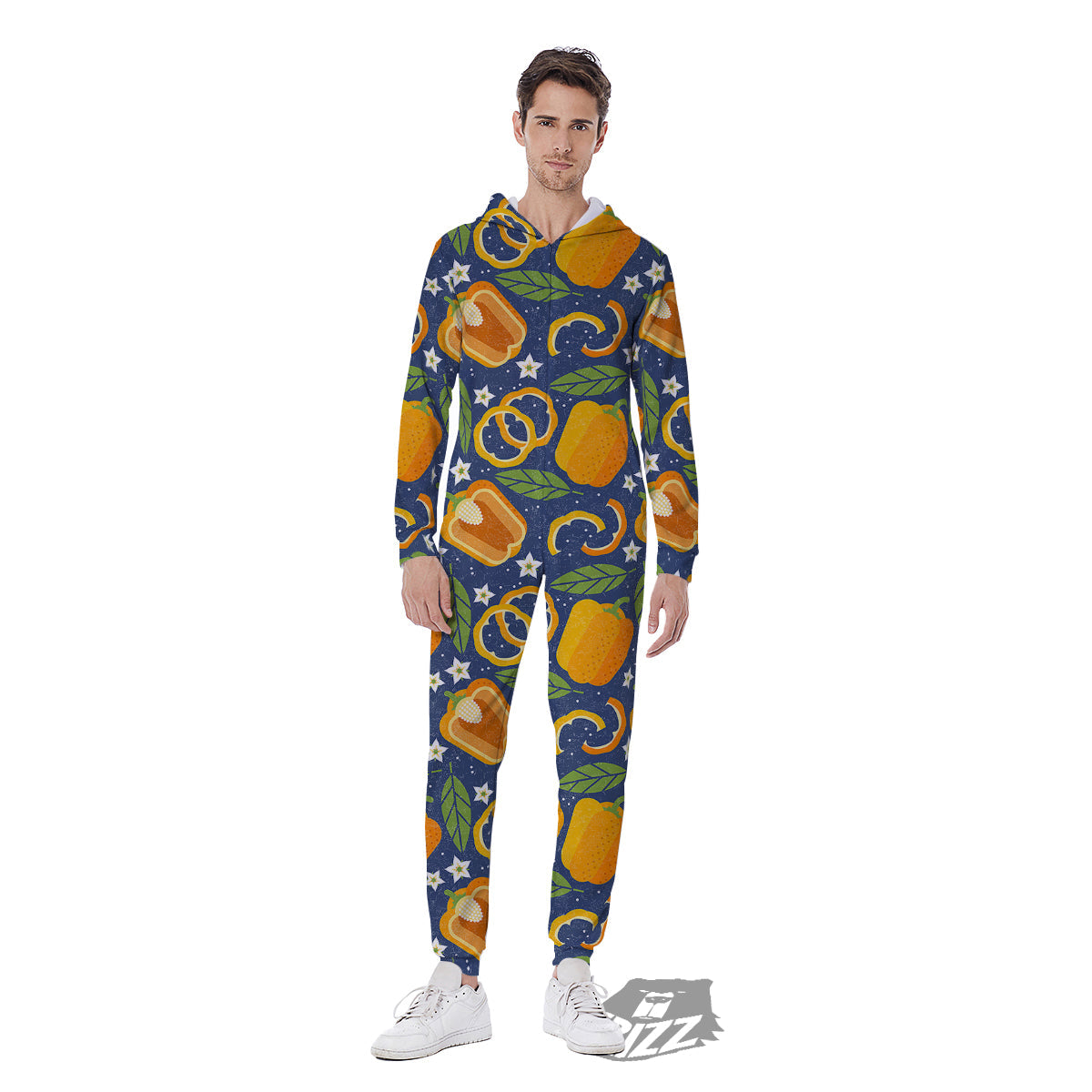Bell Pepper Leaf Print Pattern Men's Jumpsuit-grizzshop