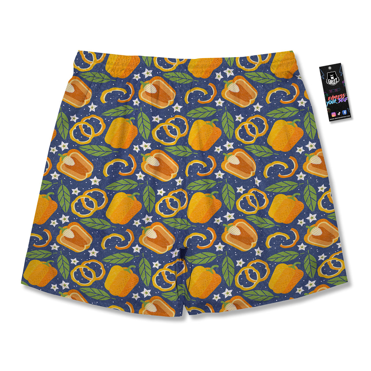 Bell Pepper Leaf Print Pattern Men's Running Shorts-grizzshop
